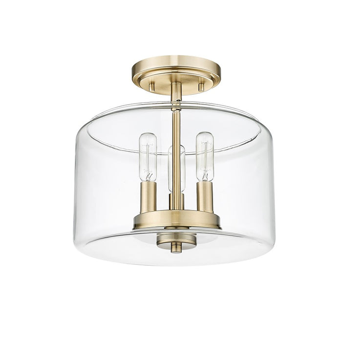 Millennium Lighting Asheville 3Lt Semi-Flush Mount, Modern Gold/Clear