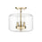 Millennium Lighting Asheville 3Lt Semi-Flush Mount, Modern Gold/Clear