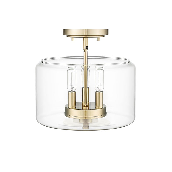 Millennium Lighting Asheville 3Lt Semi-Flush Mount, Modern Gold/Clear