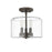 Millennium Asheville 3Lt Semi Flush Mount, Rubbed Bronze/Clear