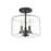 Millennium Asheville 3Lt Semi Flush Mount, Rubbed Bronze/Clear