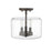 Millennium Asheville 3Lt Semi Flush Mount, Rubbed Bronze/Clear