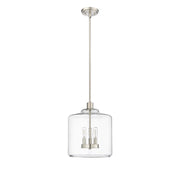 Millennium Lighting Asheville 3Lt Pendant, Brushed Nickel/Clear - 46933-BN