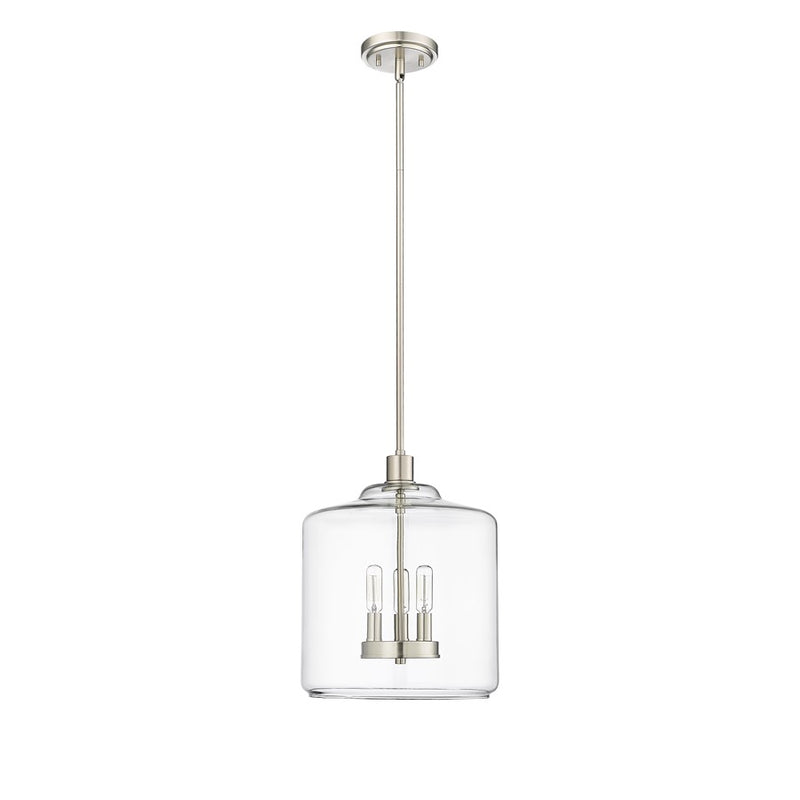 Millennium Lighting Asheville 3Lt Pendant, Brushed Nickel/Clear - 46933-BN