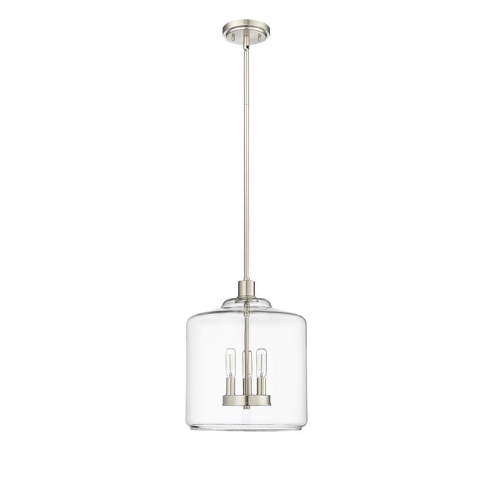 Millennium Lighting Asheville 3Lt Pendant, Brushed Nickel/Clear - 46933-BN