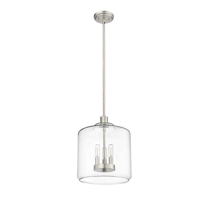 Millennium Lighting Asheville 3Lt Pendant, Brushed Nickel/Clear