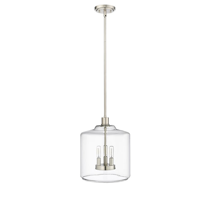 Millennium Lighting Asheville 3Lt Pendant, Brushed Nickel/Clear