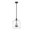 Millennium Lighting Asheville 3Lt Pendant, Black/Clear - 46933-MB