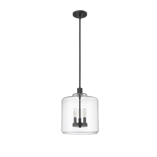 Millennium Lighting Asheville 3Lt Pendant, Black/Clear