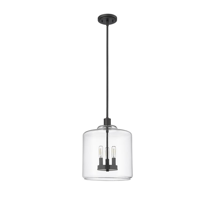 Millennium Lighting Asheville 3Lt Pendant, Black/Clear