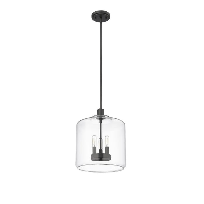 Millennium Lighting Asheville 3Lt Pendant, Black/Clear