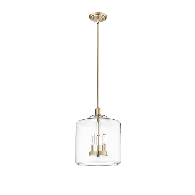 Millennium Lighting Asheville 3Lt Pendant, Modern Gold/Clear