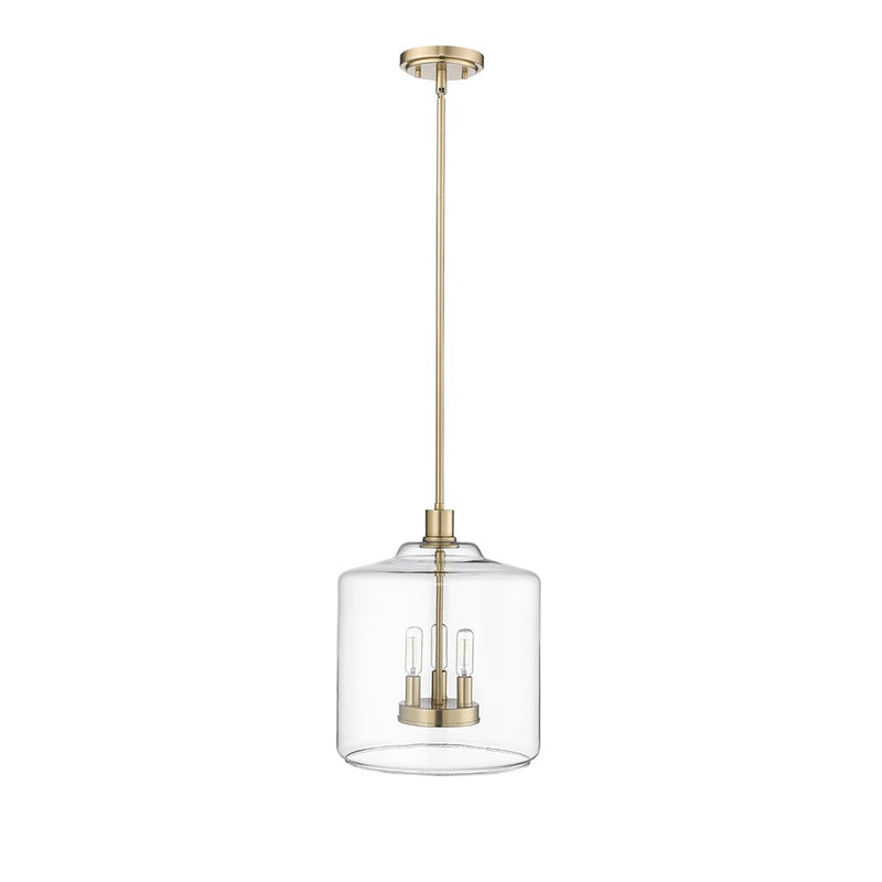 Millennium Lighting Asheville 3Lt Pendant, Modern Gold/Clear