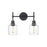 Millennium Lighting Asheville 2Lt Bathroom Vanity Light, Black/Clear - 46942-MB