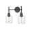 Millennium Lighting Asheville 2Lt Bathroom Vanity Light, Black/Clear