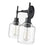 Millennium Lighting Asheville 2Lt Bathroom Vanity Light, Black/Clear