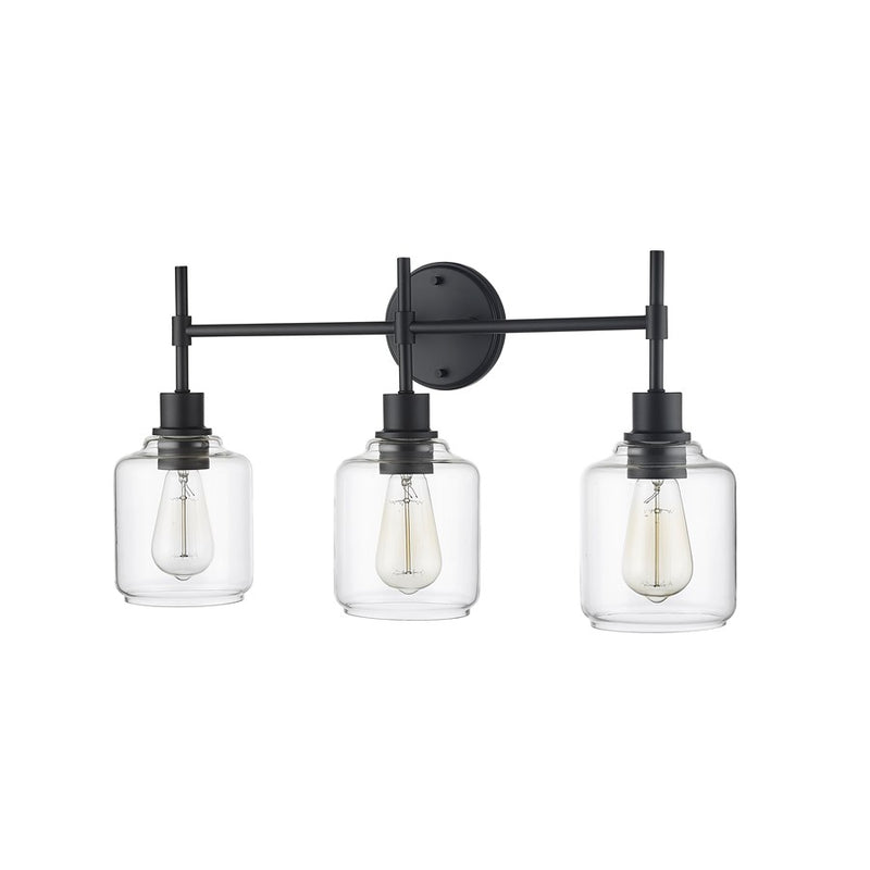 Millennium Lighting Asheville 3Lt Vanity, Black/Clear