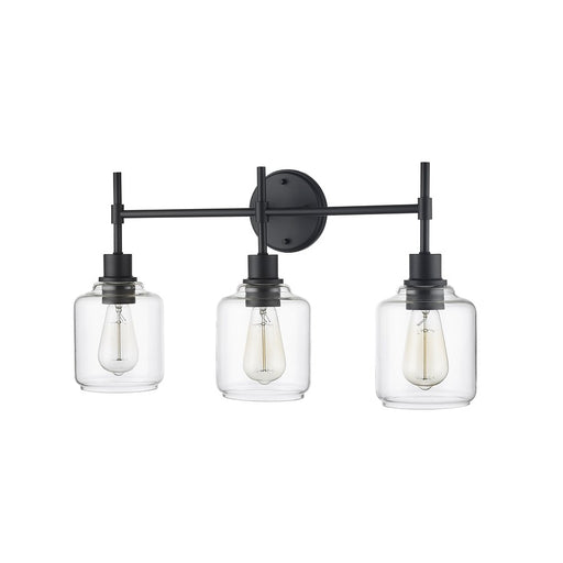 Millennium Lighting Asheville 3Lt Vanity, Black/Clear