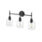Millennium Lighting Asheville 3Lt Vanity, Black/Clear