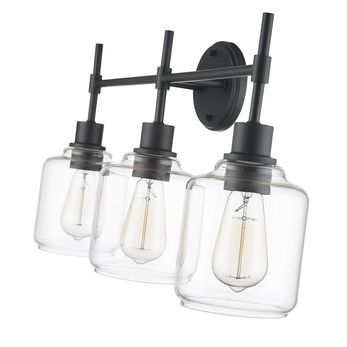 Millennium Lighting Asheville 3Lt Vanity, Black/Clear