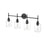 Millennium Lighting Asheville 4Lt Vanity, Black/Clear