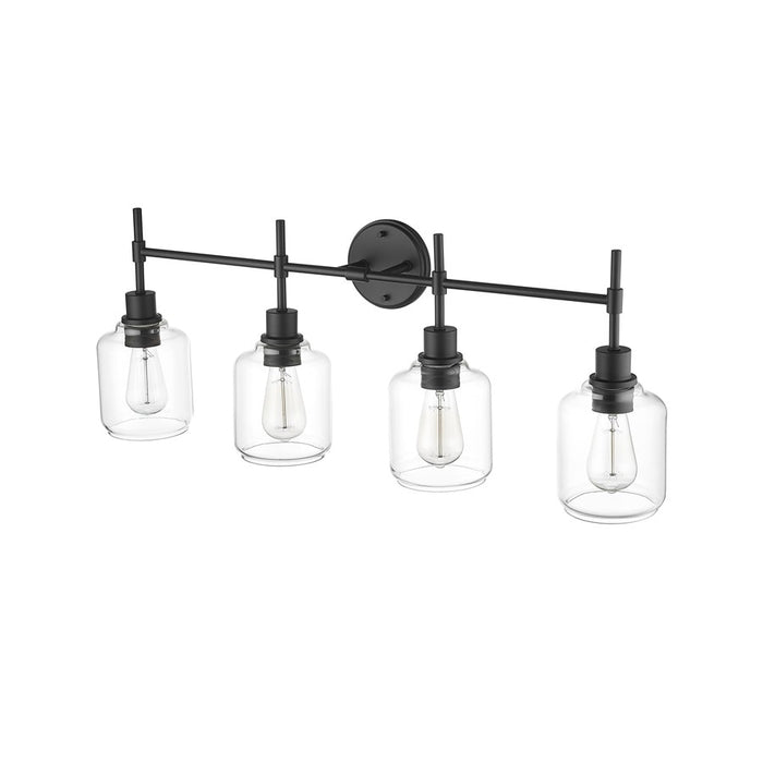 Millennium Lighting Asheville 4Lt Vanity, Black/Clear