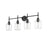 Millennium Lighting Asheville 4Lt Vanity, Black/Clear