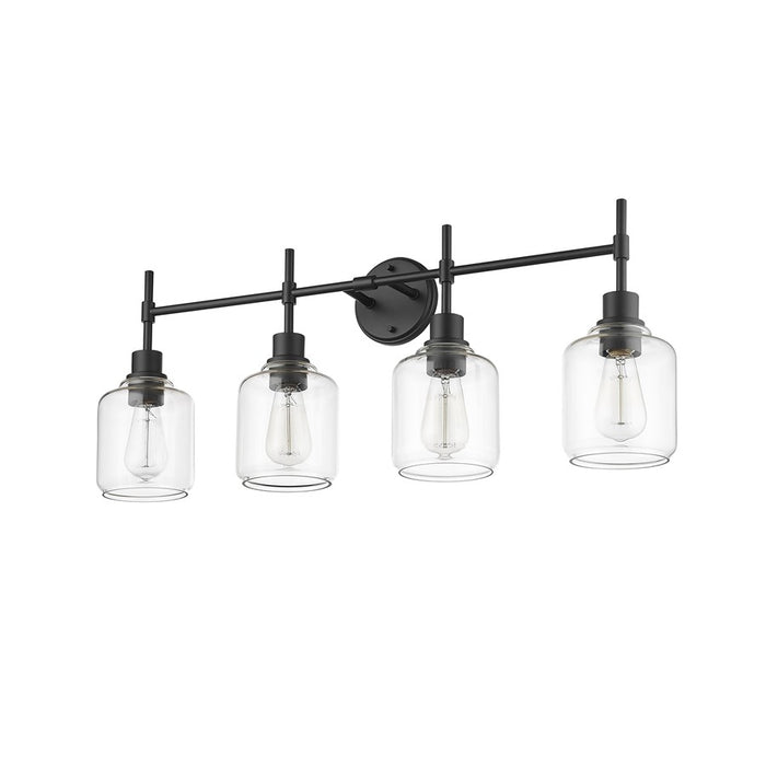 Millennium Lighting Asheville 4Lt Vanity, Black/Clear