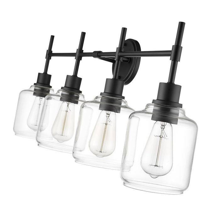 Millennium Lighting Asheville 4Lt Vanity, Black/Clear
