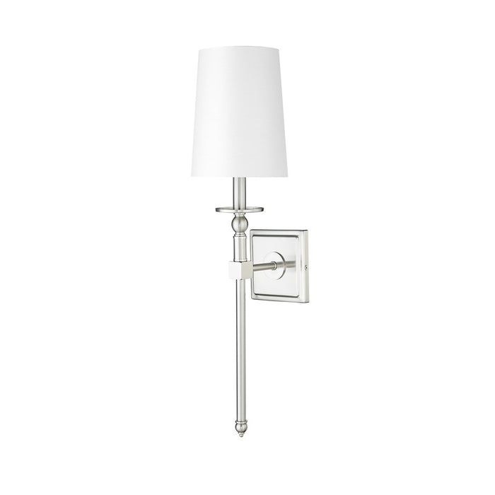 Millennium Lighting 1Lt Wall Sconce/Square, Brushed Nickel/White