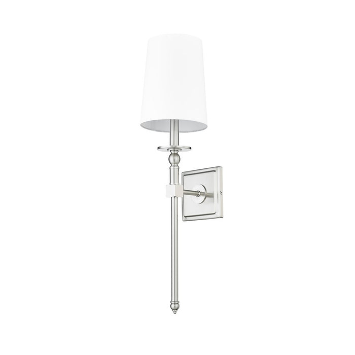 Millennium Lighting 1Lt Wall Sconce/Square, Brushed Nickel/White