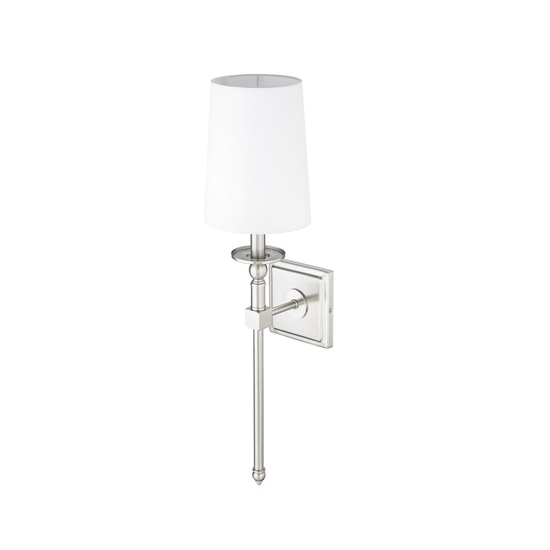 Millennium Lighting 1Lt Wall Sconce/Square, Brushed Nickel/White