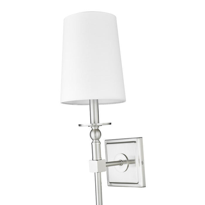 Millennium Lighting 1Lt Wall Sconce/Square, Brushed Nickel/White