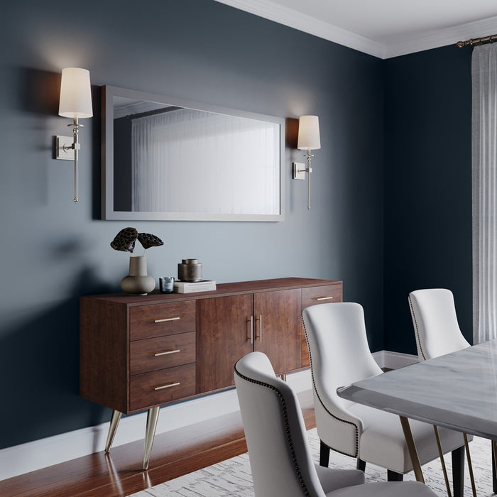 Millennium Lighting 1Lt Wall Sconce/Square, Brushed Nickel/White