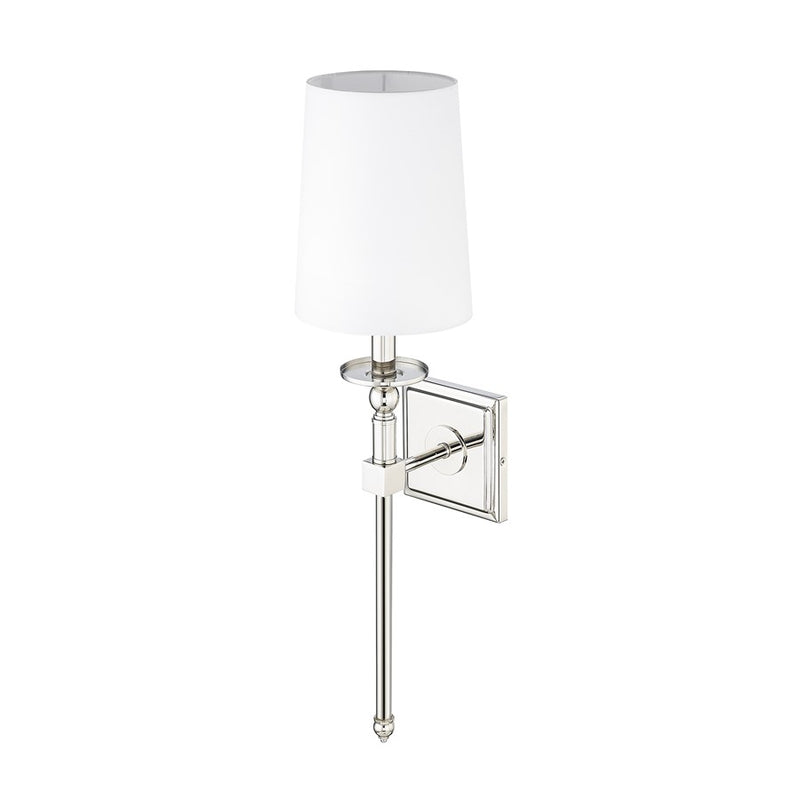 Millennium Lighting 1Lt Wall Sconce/Square, Polished Nickel/White