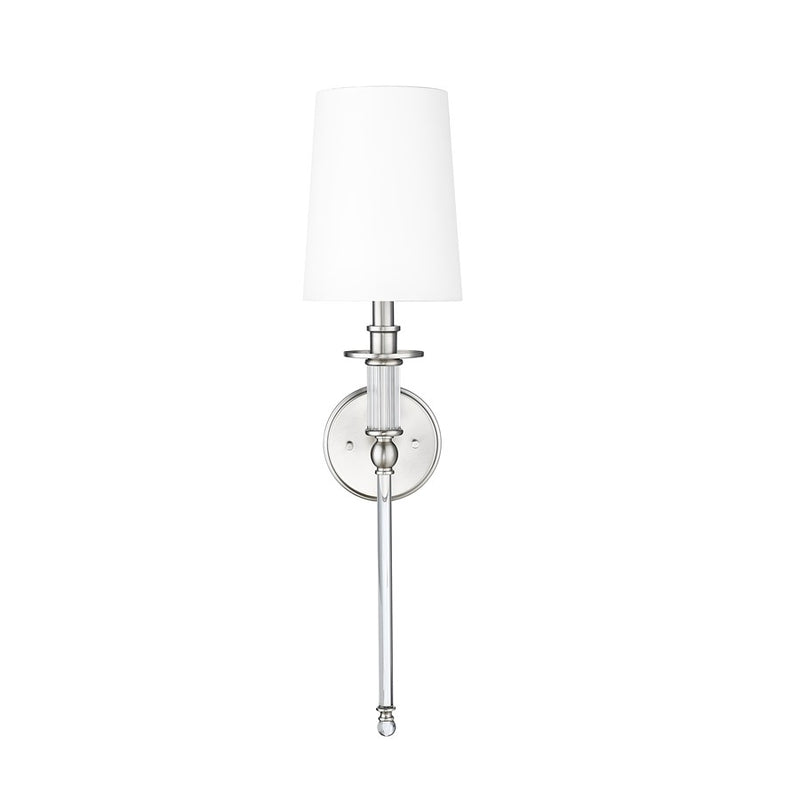 Millennium Lighting 1Lt Wall Sconce/Round, Brushed Nickel/White - 46981-BN