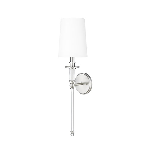 Millennium Lighting 1Lt Wall Sconce/Round, Brushed Nickel/White