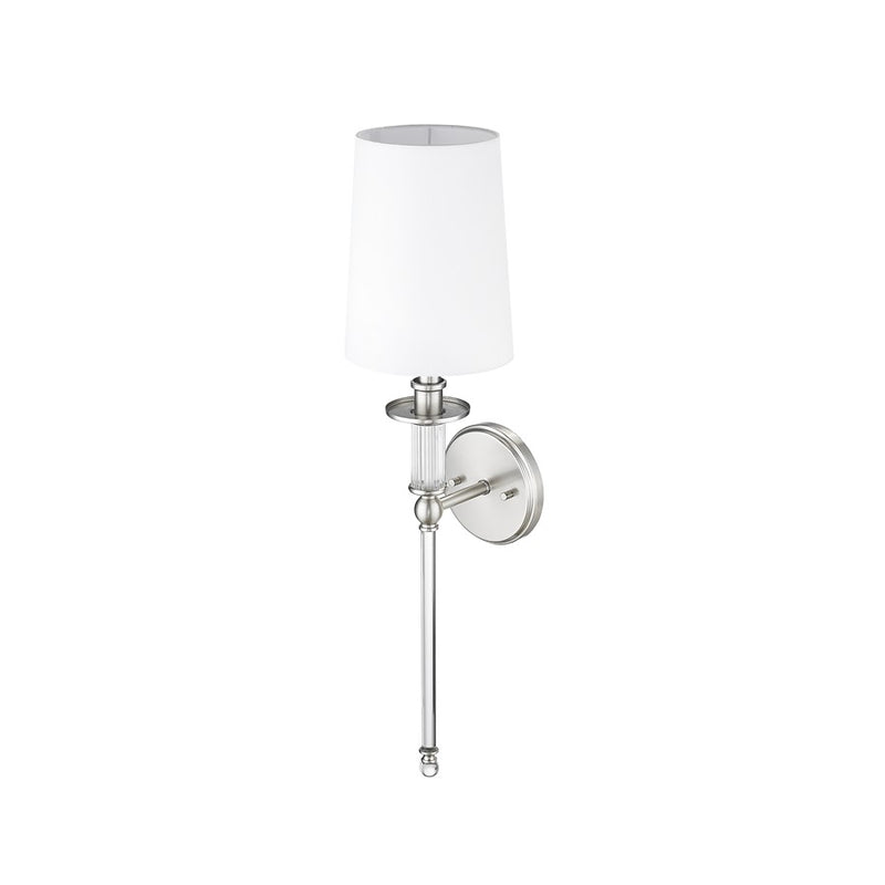 Millennium Lighting 1Lt Wall Sconce/Round, Brushed Nickel/White