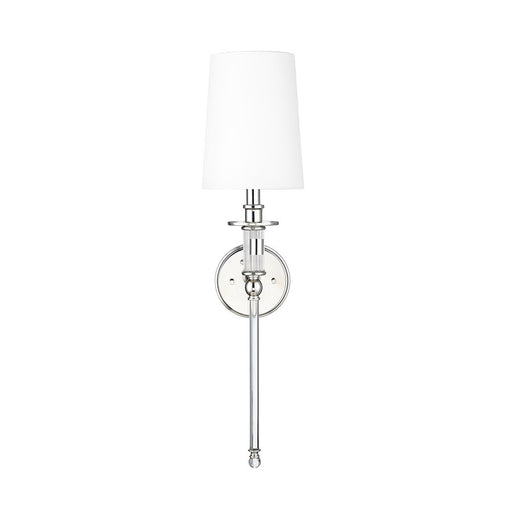 Millennium Lighting 1Lt Wall Sconce/Round, Polished Nickel/White - 46981-PN