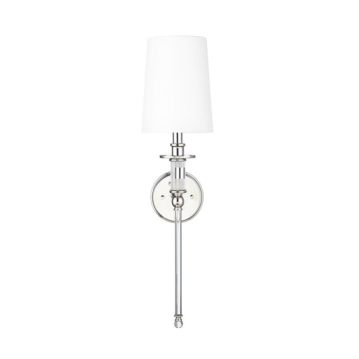 Millennium Lighting 1Lt Wall Sconce/Round, Polished Nickel/White - 46981-PN