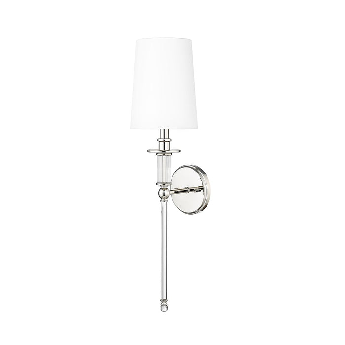 Millennium Lighting 1Lt Wall Sconce/Round, Polished Nickel/White