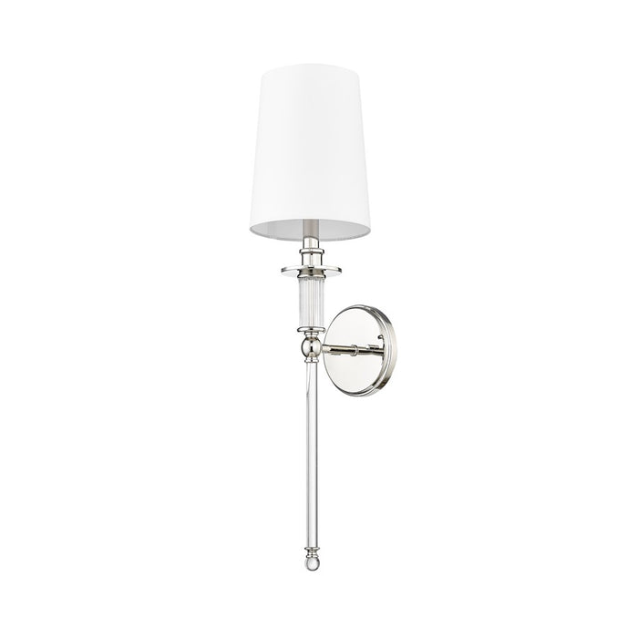 Millennium Lighting 1Lt Wall Sconce/Round, Polished Nickel/White