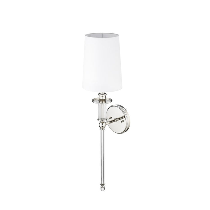 Millennium Lighting 1Lt Wall Sconce/Round, Polished Nickel/White