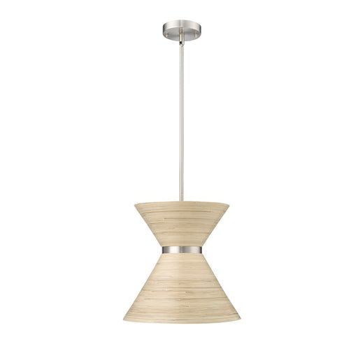 Millennium Lighting Jaycen 1Lt Pendant, Brushed Nickel/Bamboo Nature - 47001-BN