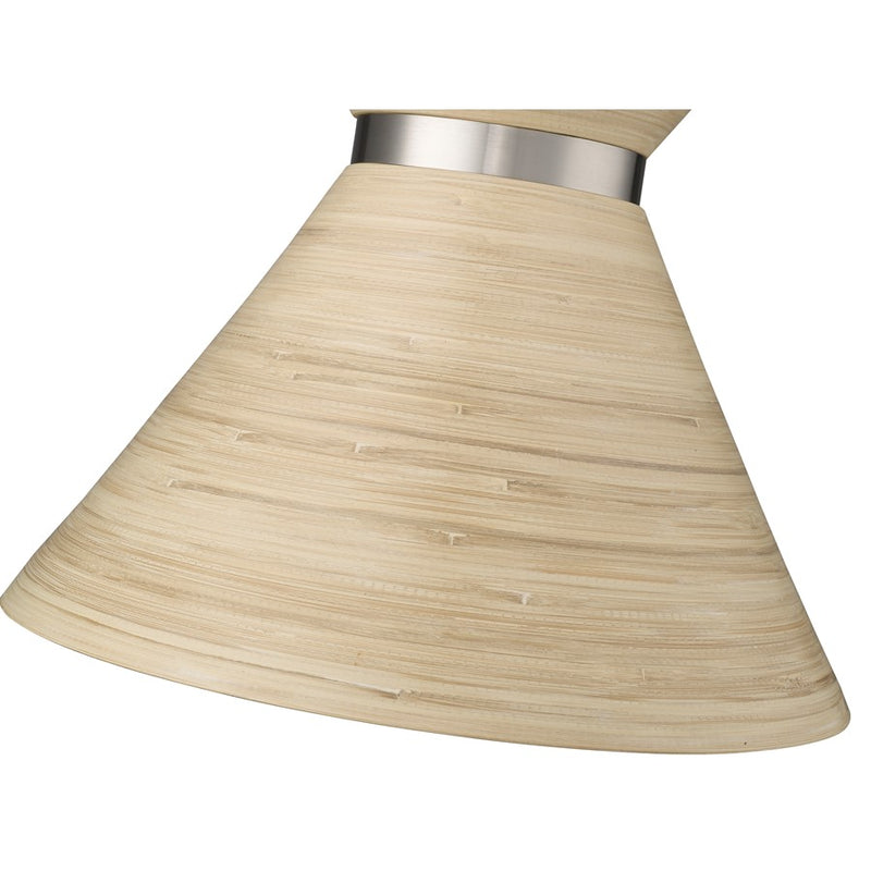 Millennium Lighting Jaycen 1Lt Pendant, Brushed Nickel/Bamboo Nature