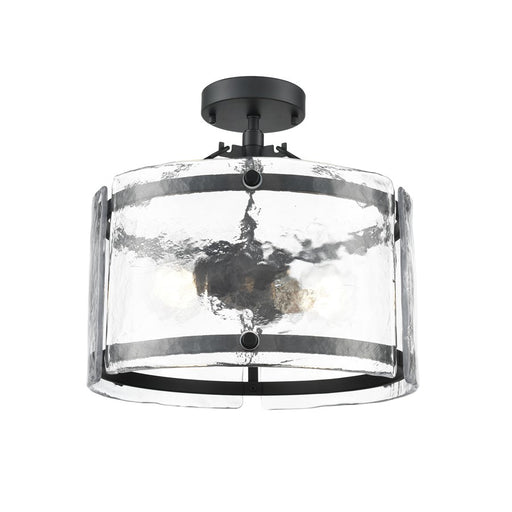 Millennium Lighting Bennetti 2Lt 15" Semi-Flush Mount, Black/Water - 47002-MB