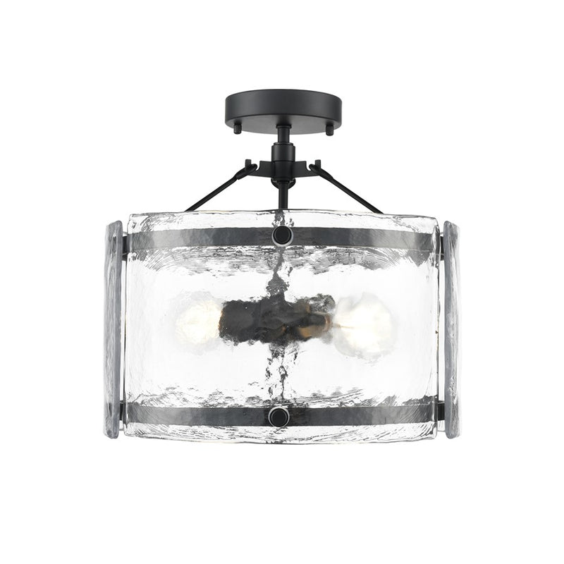 Millennium Lighting Bennetti 2Lt 15" Semi-Flush Mount, Black/Water