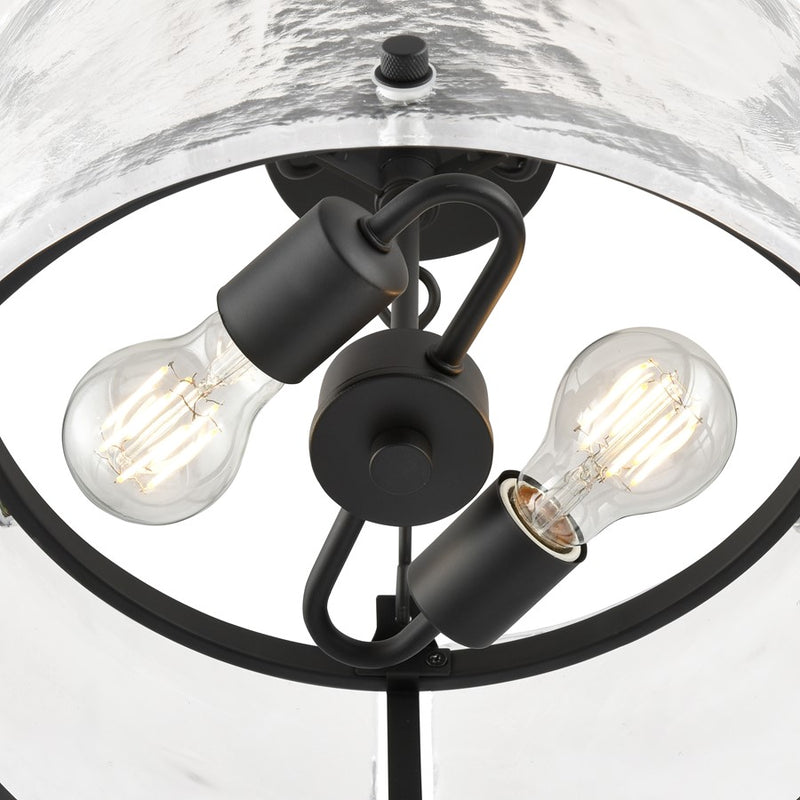 Millennium Lighting Bennetti 2Lt 15" Semi-Flush Mount, Black/Water