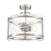 Millennium Lighting Bennetti 2Lt 15" Semi-Flush Mount, Nickel/Water - 47002-PN