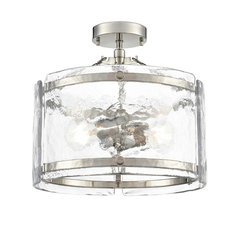 Millennium Lighting Bennetti 2Lt 15" Semi-Flush Mount, Nickel/Water - 47002-PN